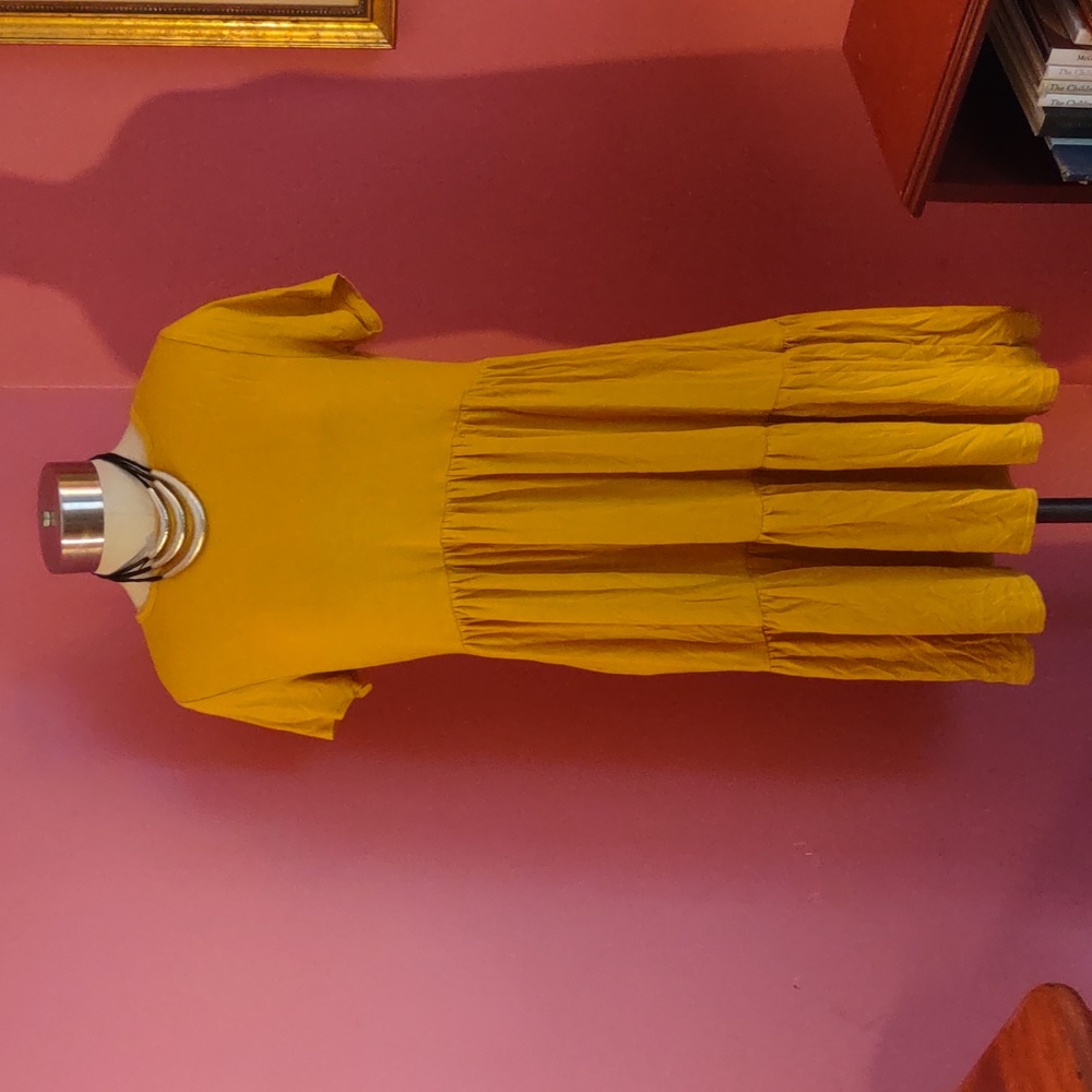 Mustard soft rayon knit dress